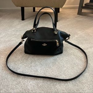 Authentic Coach Prairie Satchel, Black Leather with Gold Hardware.
